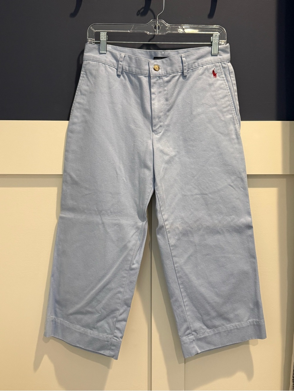 Ralph Lauren Sport Lt Blue Women's Modern Vintage Wide Leg Capris Sz 8 Like New!